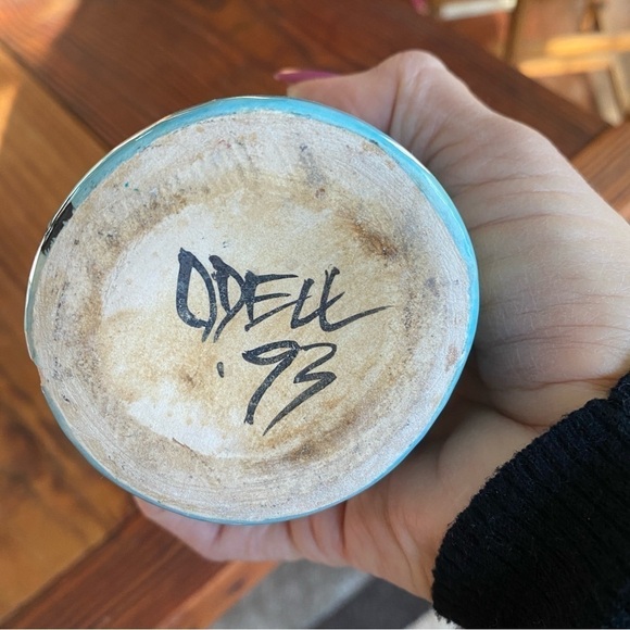 VTG Jude Odell Studio Pottery - 1990’s Ceramic Art Signed - two sided Face Vase - Picture 9 of 9